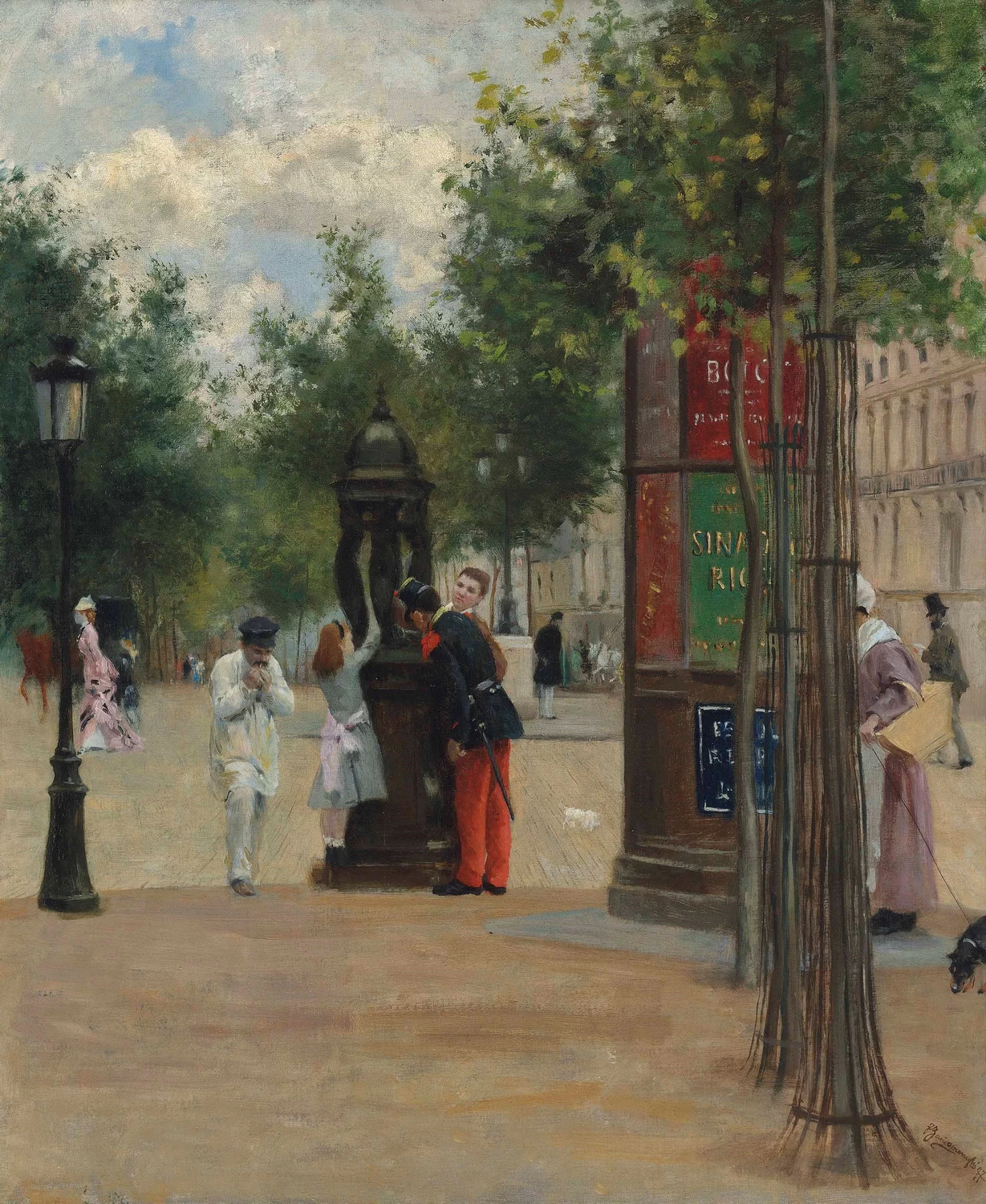Figure vicino a una fontana Wallace, Parigi